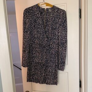 French Connection Black and Pink Long Sleeve Dress